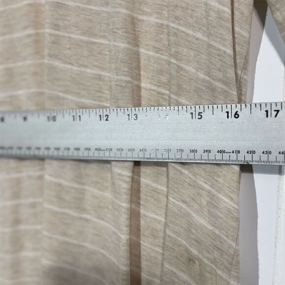 Abercrombie & Fitch Essentials Beige Stripe Long Sleeve V-Neck Top Women’s S Y2K - Picture 5 of 8